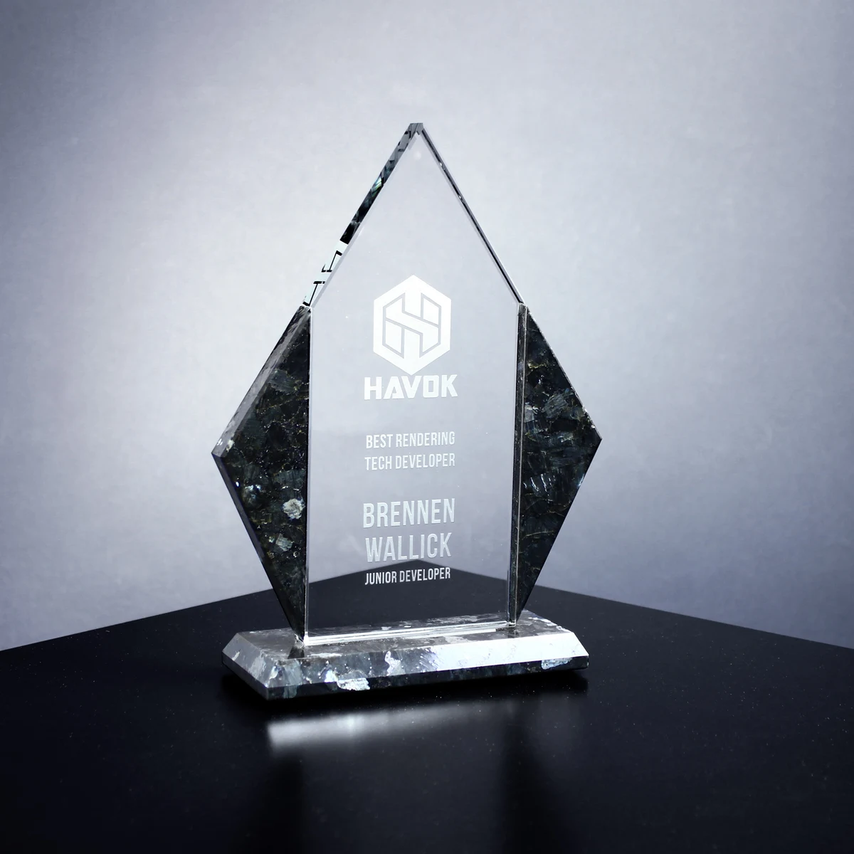 Bristol Arrowhead Crystal & Granite Award (6"x5") 1
