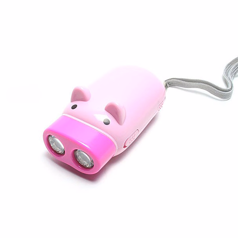 Cute Pig Hand Crank Flashlight