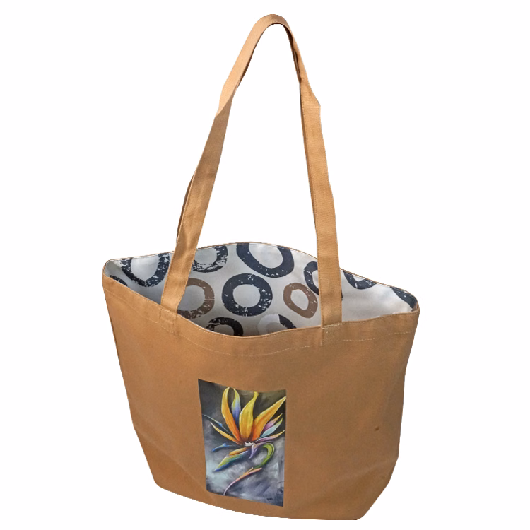 Reversible Desert Tan Cotton Tote