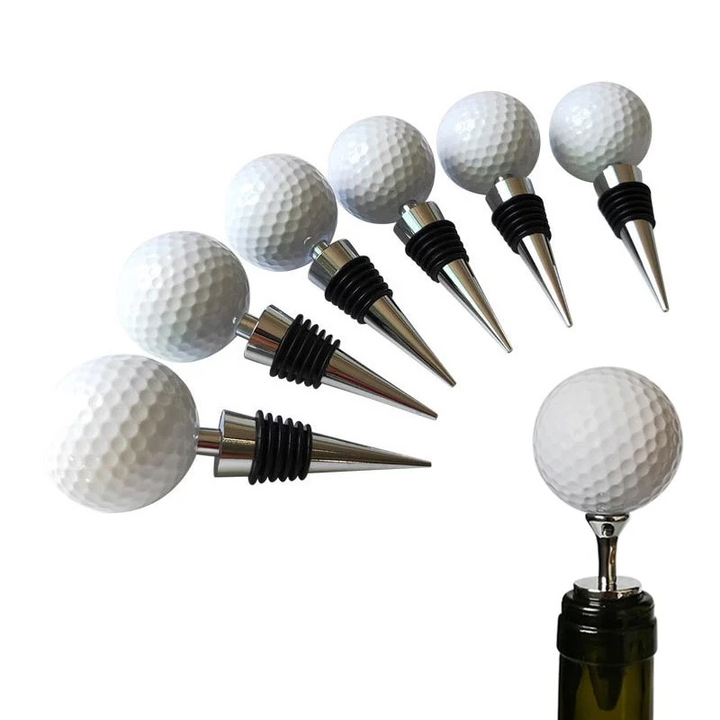 Golf Ball Shaped Wine Cork Bottle Stopper 1