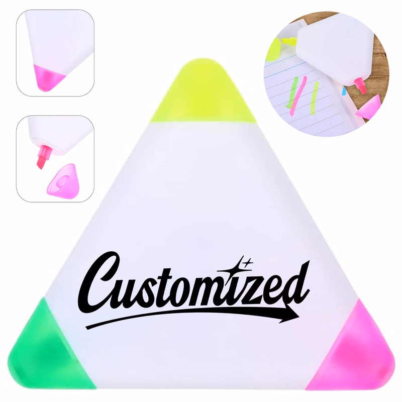 Triangle Shaped 3-in-1 Highlighter Marker with Custom Logo