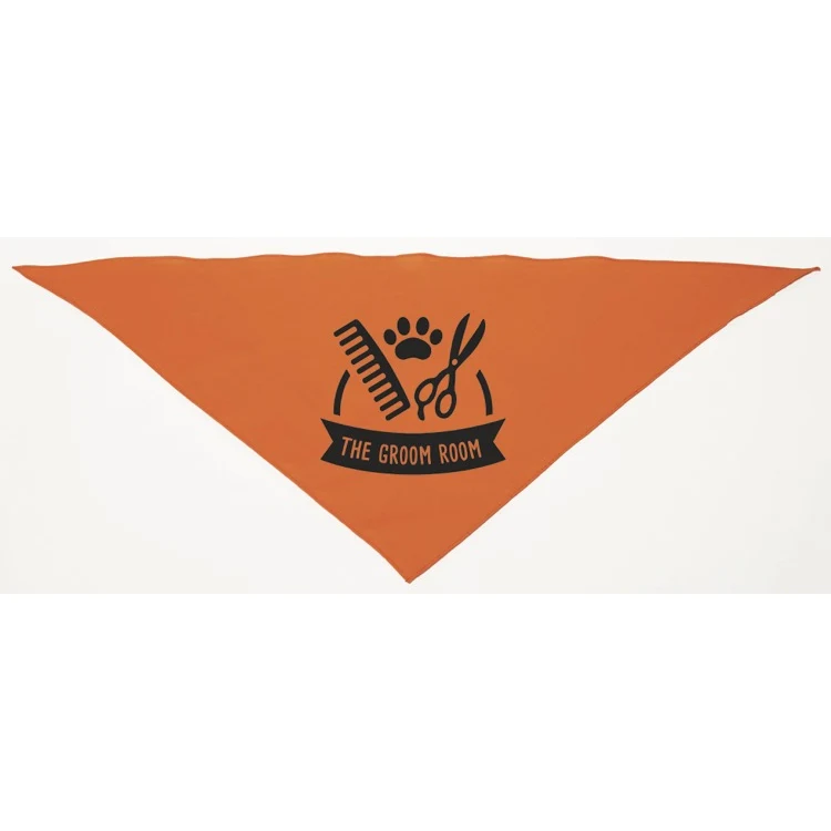 Personalized Large Orange Triangle Pet Bandana 1