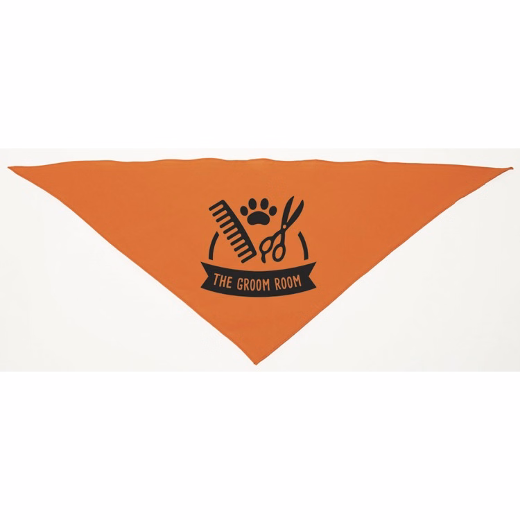 Personalized Large Orange Triangle Pet Bandana