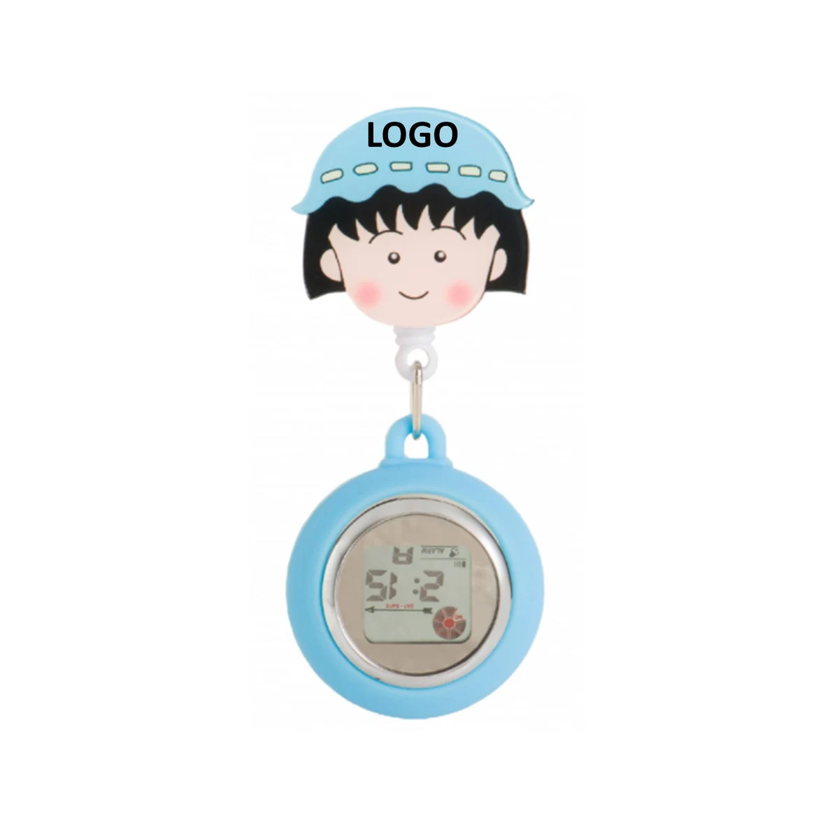 Cute Cartoon Silicone Clip Nurse Watch, custom clock with logo imprint 1