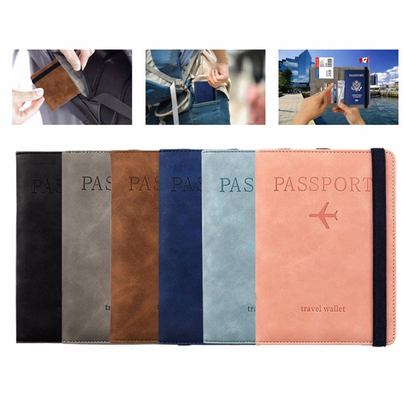 RFID Protection PU Leather Travel Passport Case