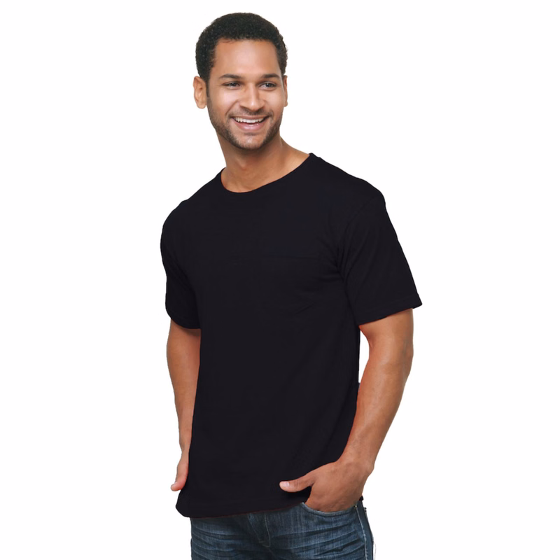 USA-Made Midweight Pocket Crew Tee Shirt