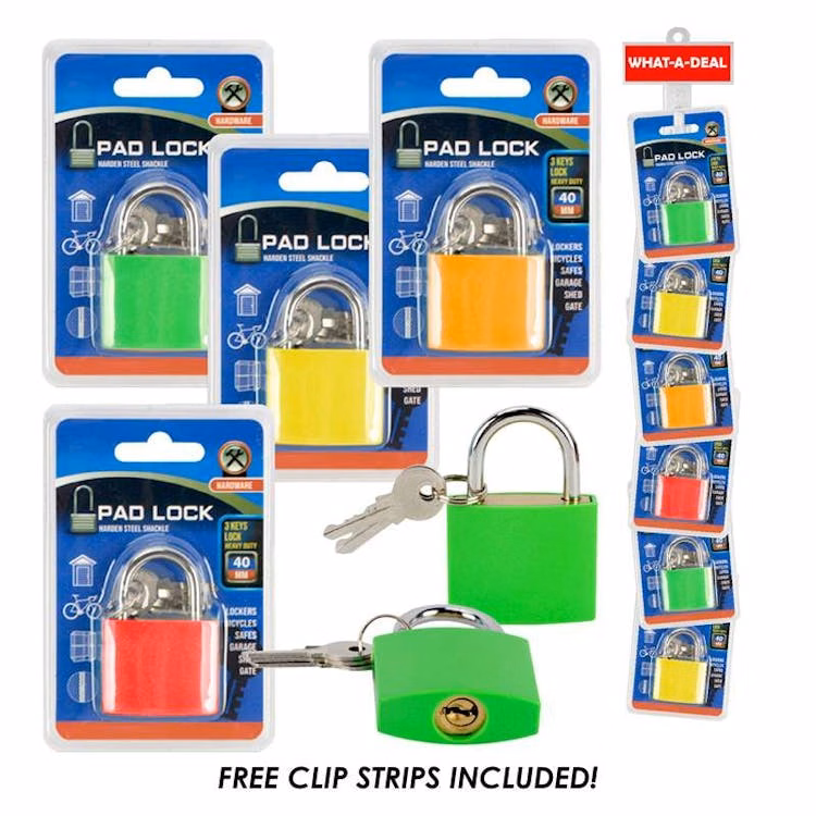 Padlock with Keys 40MM - Assorted