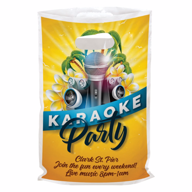 Digital Full Color Die Cut 1-Sided Plastic Bag (6" x 9")