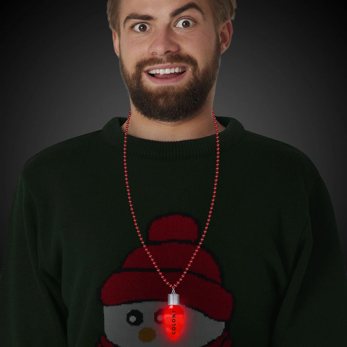 Red Bulb LED Bead Necklace 1