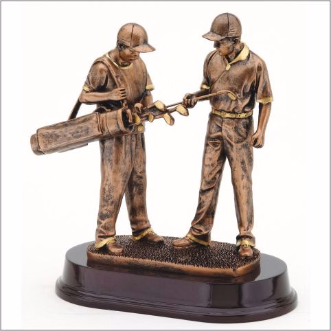 Golfer with Caddie 9.5"