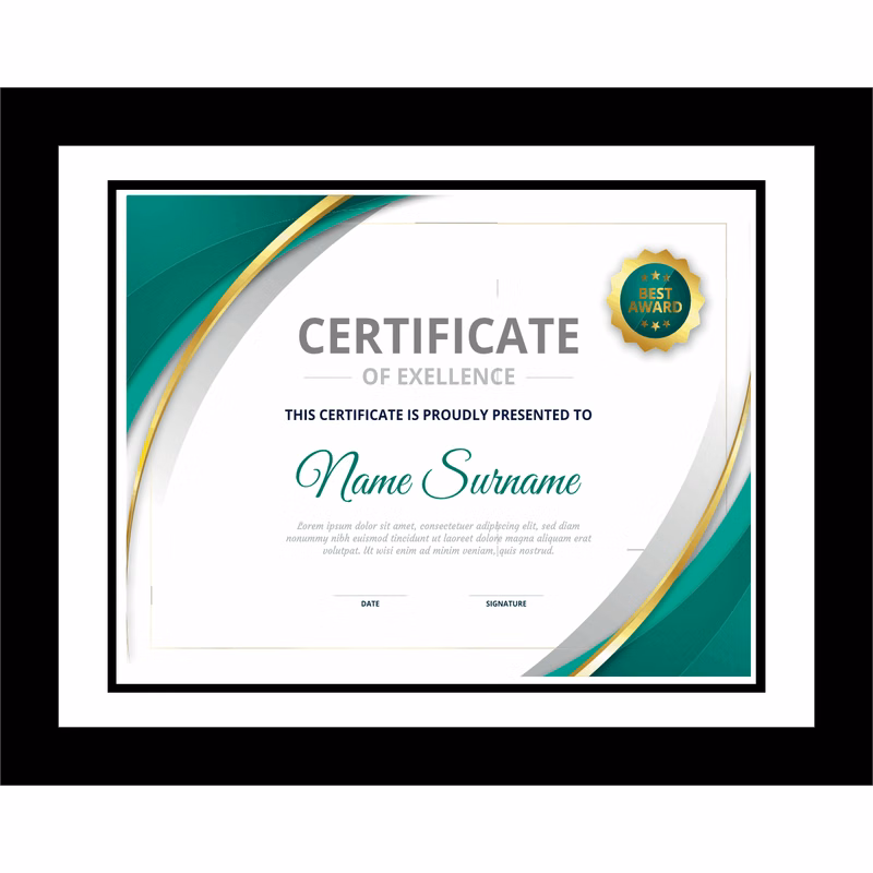 Thin Black Frame 11"x14" with double matts