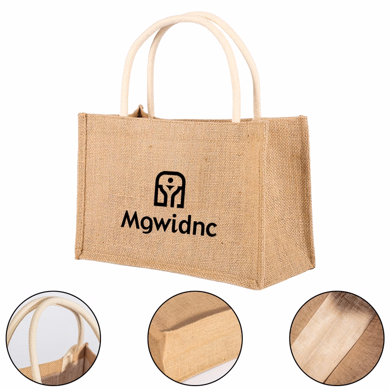 DIY Hand-Painted Jute Tote Bag with Thick Handle