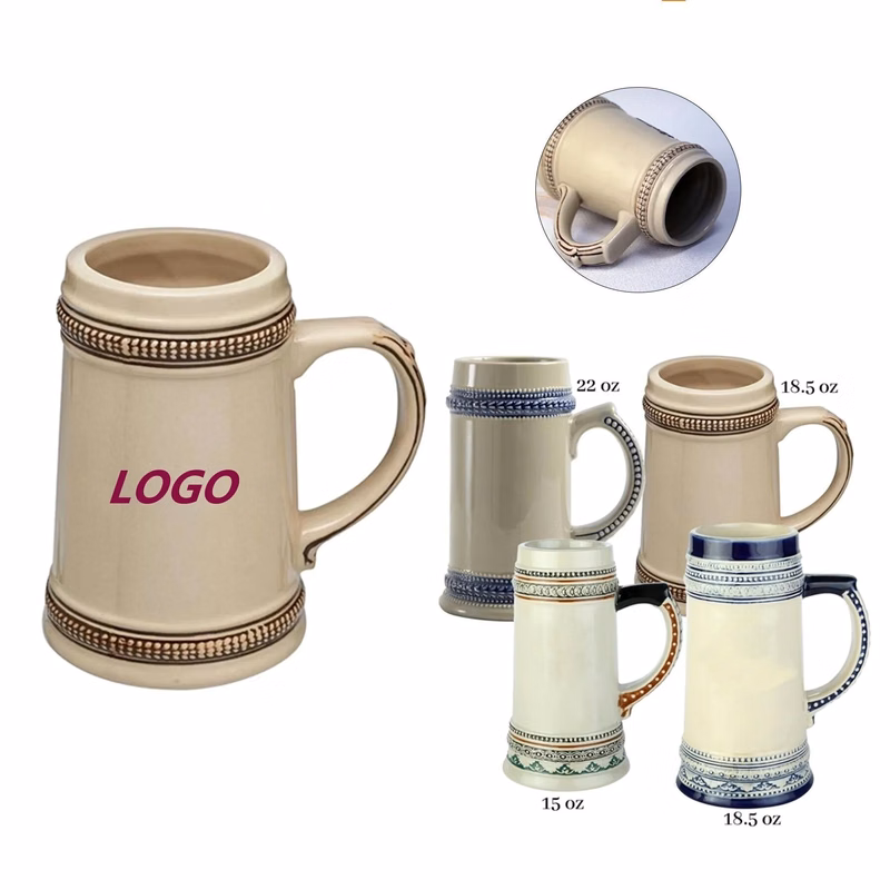 15/18.5/22 Oz. Ceramic Beer Mugs