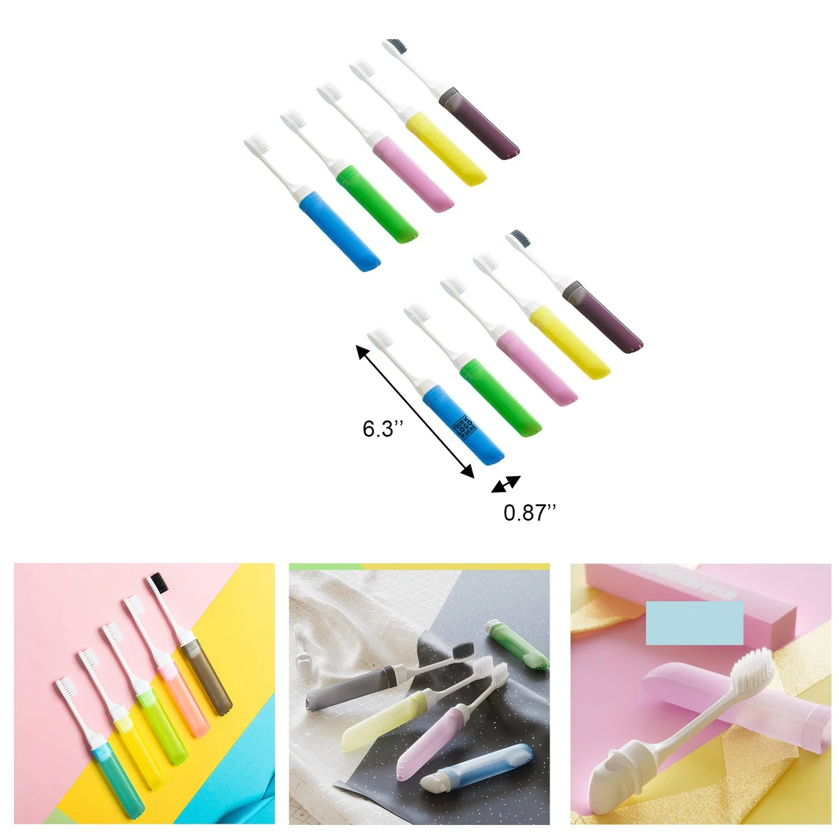 Rainbow Shaped Toothbrush Portable Folding Soft 1