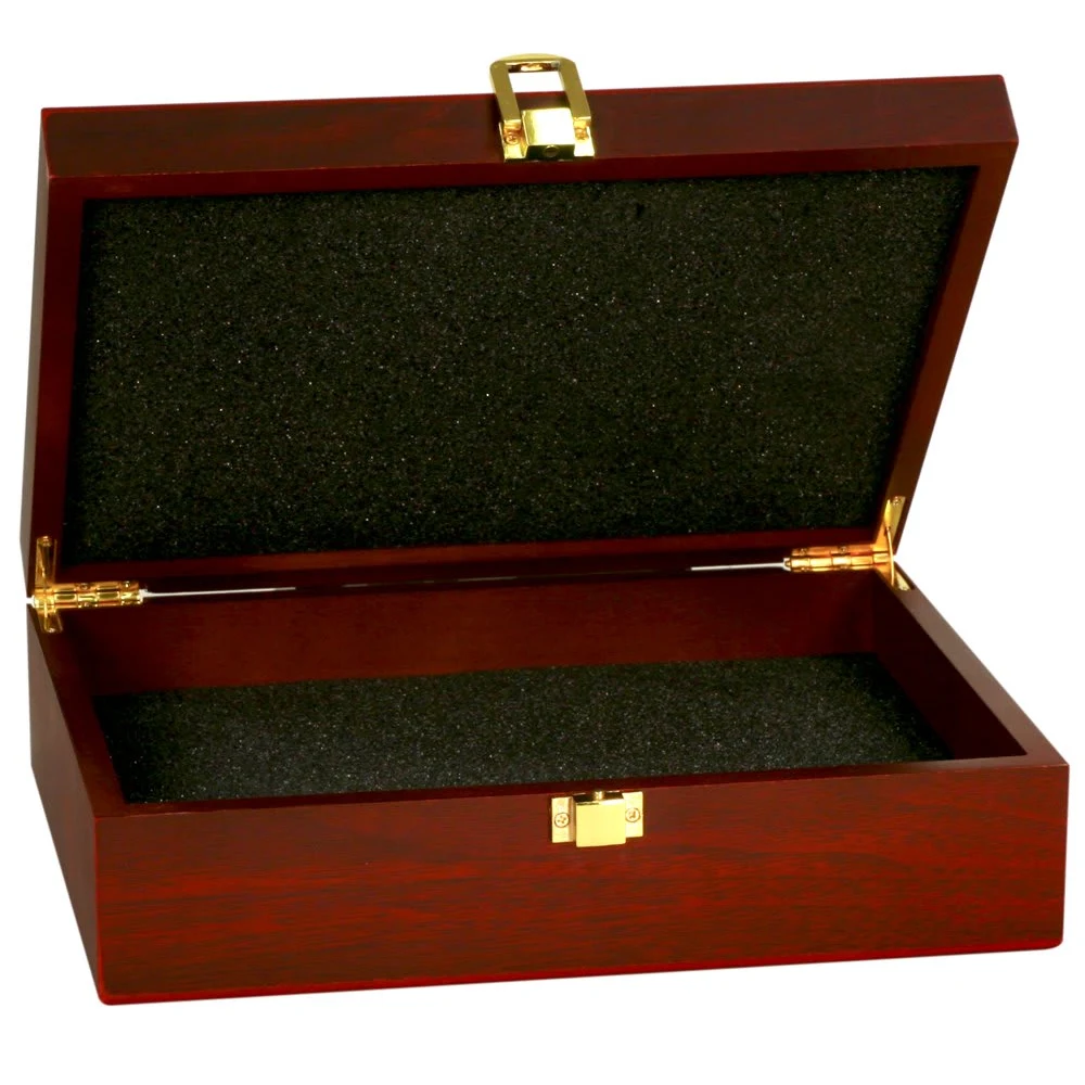 10 1/4" x 7 1/2" Rosewood X 3 1/8" Rosewood Finish Gift Box 1