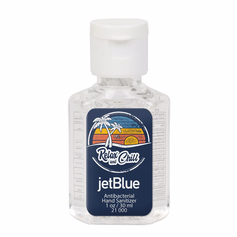 Hand Sanitizer 1 oz Square Bottle