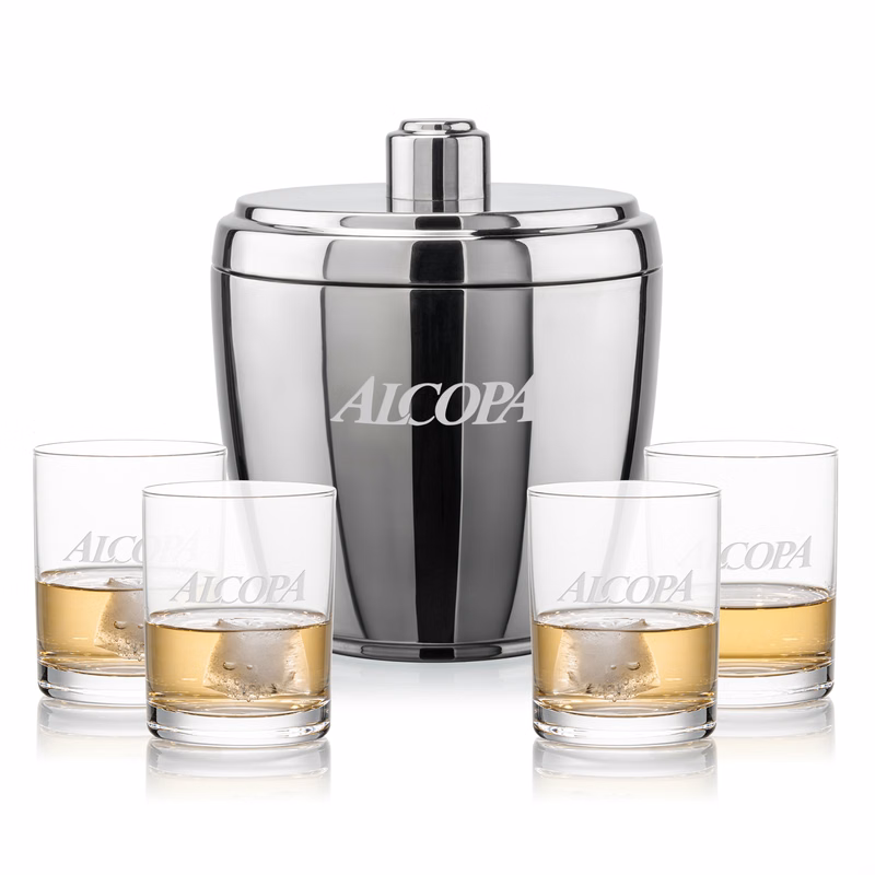 Pescara Ice Bucket & Monterey On-the-Rocks Set