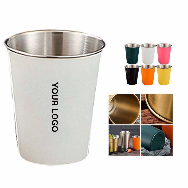 Reusable 12oz Steel Cup Stackable Design