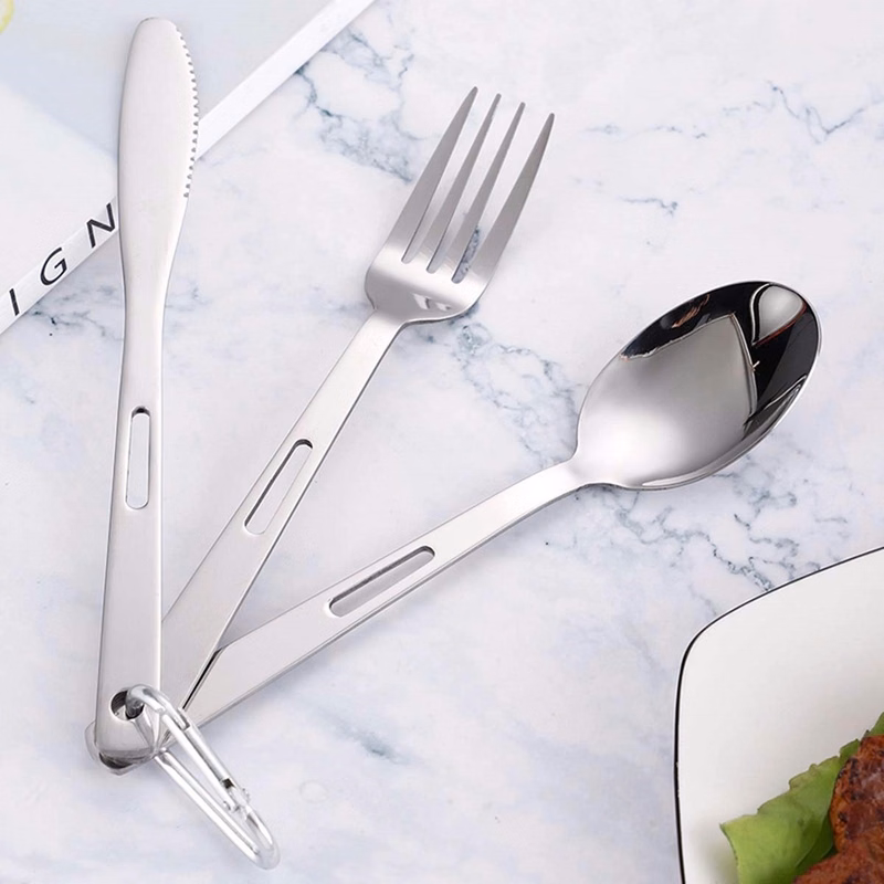 Stainless Steel Cutlery Set With Carabiner
