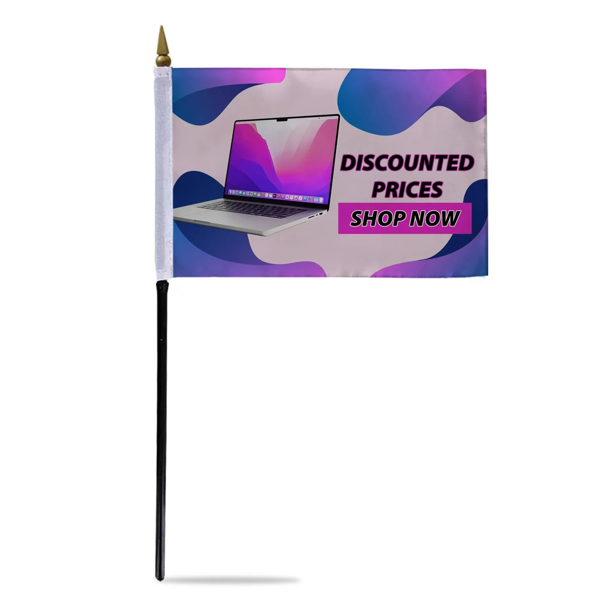 6" x 9" Custom Stick Flag - Digital Print 1