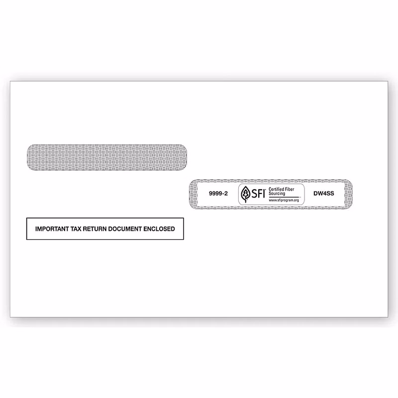 Envelopes, Double-Window, Self-Seal 4Up W-2 Forms- 25/pk