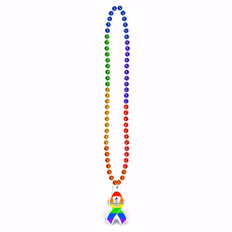 Rainbow Beads with a Custom Shaped Medallion