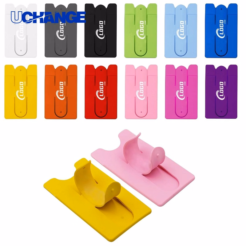 Silicone Phone Stand Holder with Card Pocket