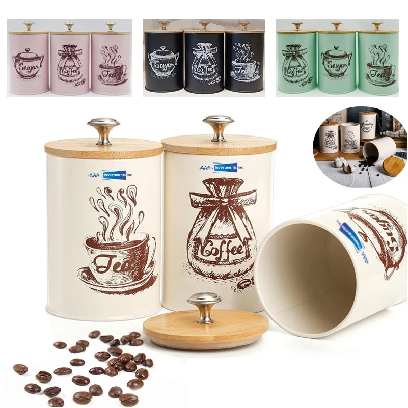 25 Oz Coffee Sugar Tea Canister Set 1