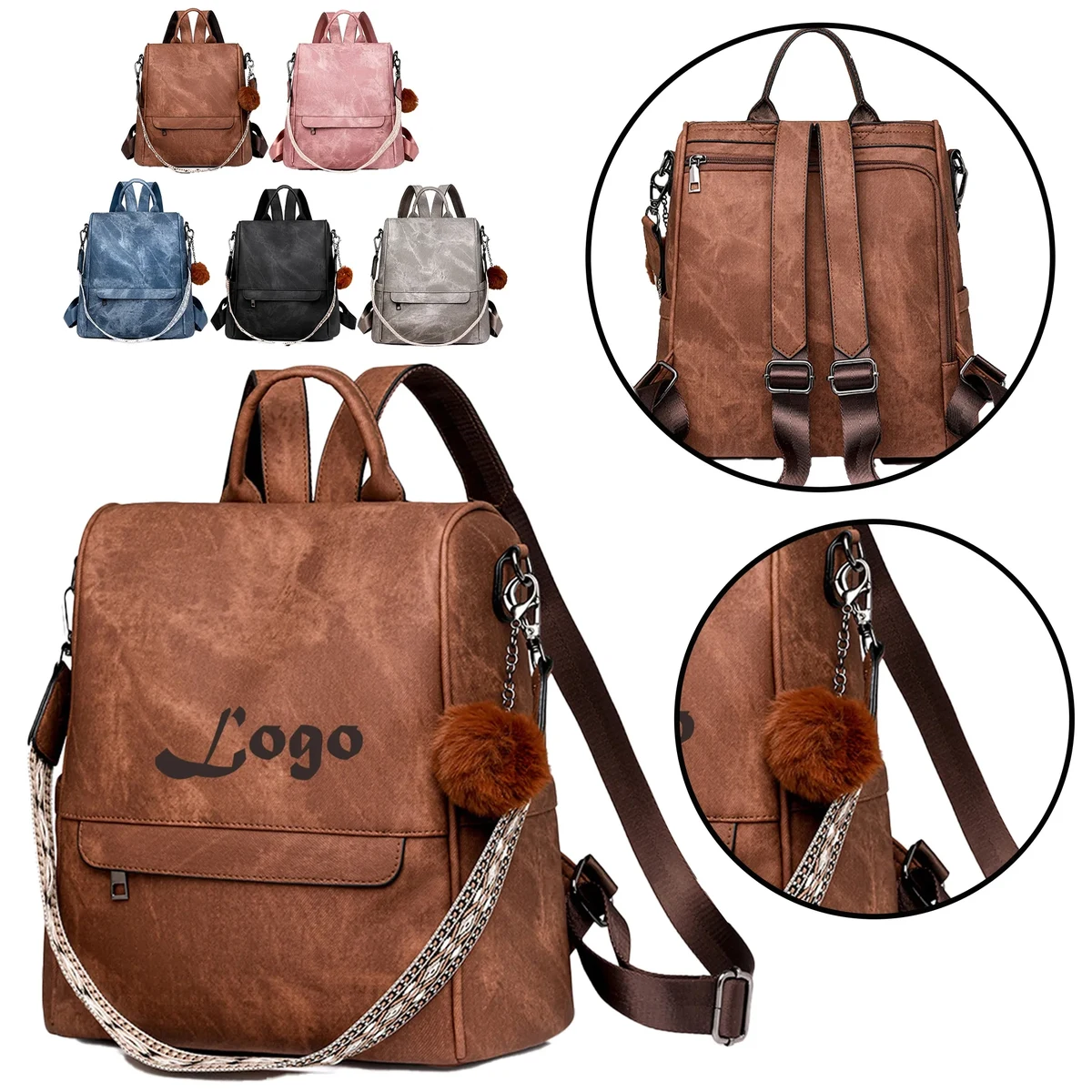PU Leather Convertible Daypack 1