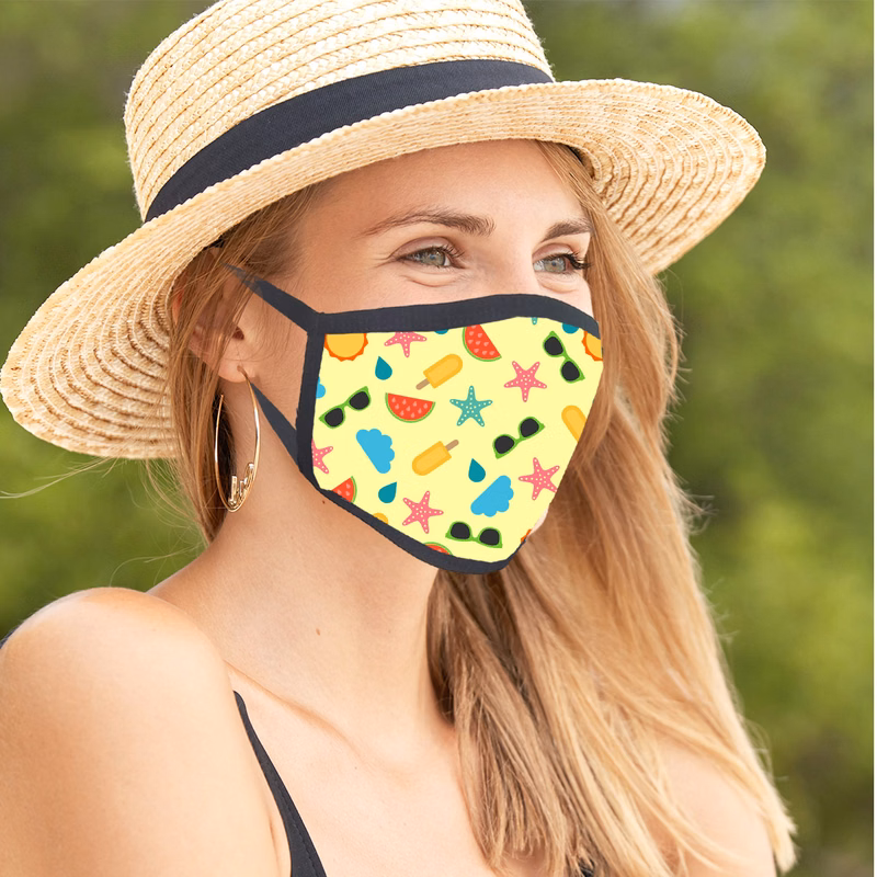 Full Color Sublimation Cooling Face Mask With Adjustable Ear Loop