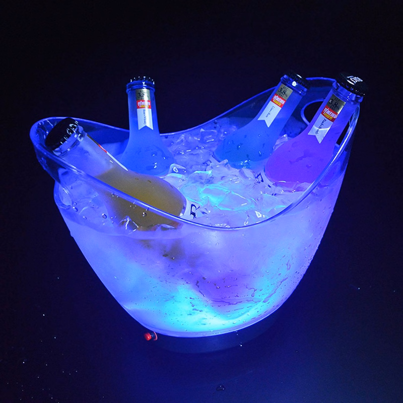 4L LED Light Gradient PS Plastic Ice Bucket