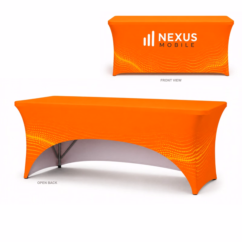 6' Stretch Table Cover, Open Back
