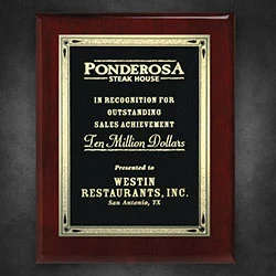 Aberdeen Rosewood Plaque with Lasered Plate 1