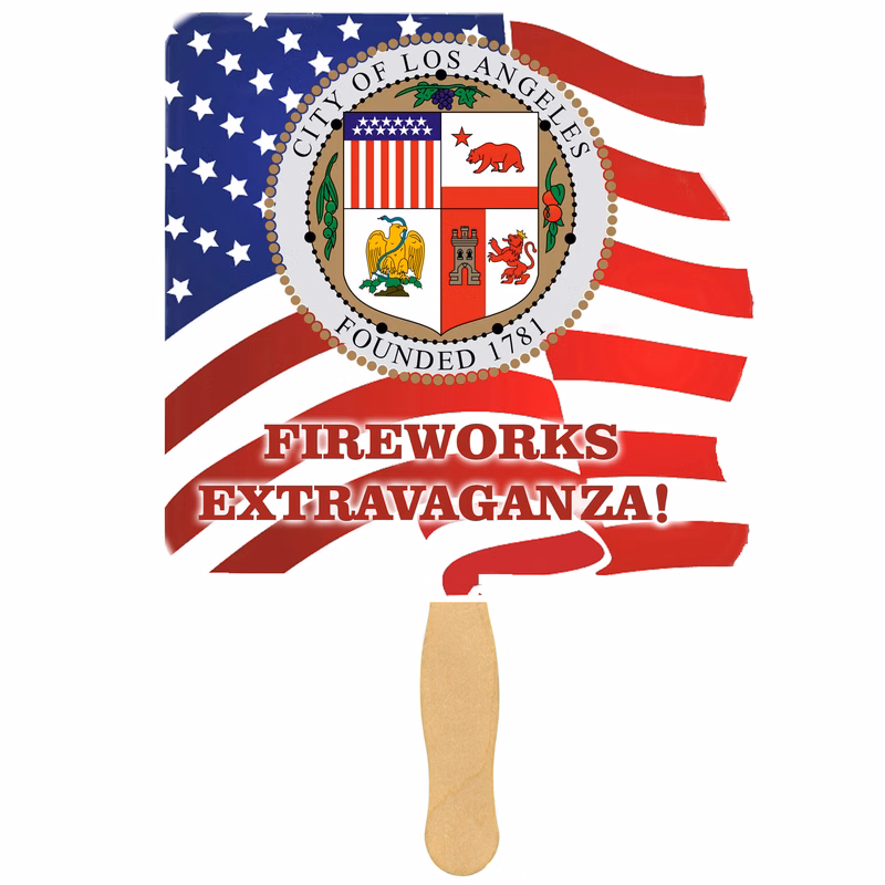 Flag Sandwiched Hand Fan (2 Side/ Four Color Process)