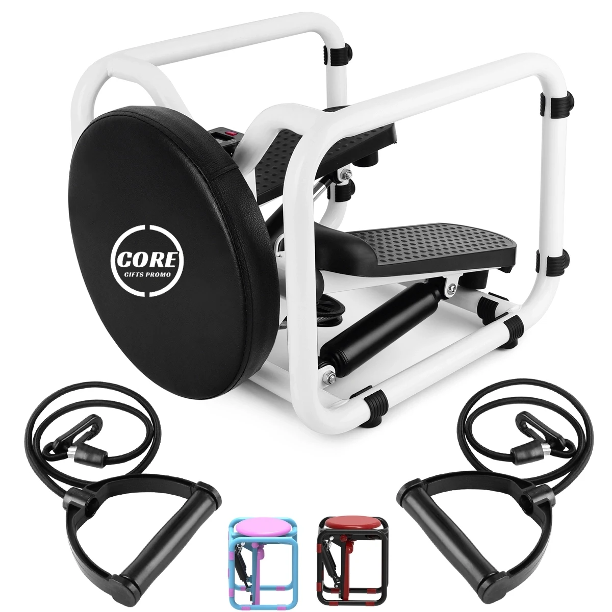 Mini Twist Stepper Workout Chair Seat With Resistance Bands 1