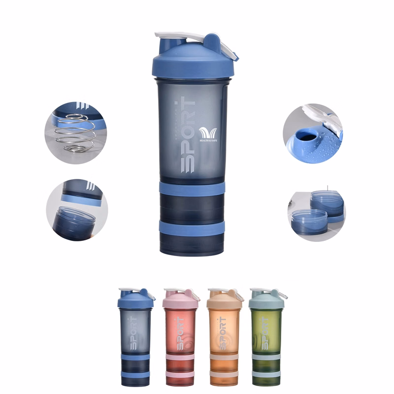 BlenderBottle Shaker Bottle 17OZ /Mixer Ball 2 Storage Jars