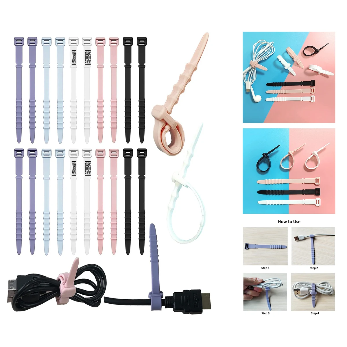 Reusable Silicone Zip Ties 1