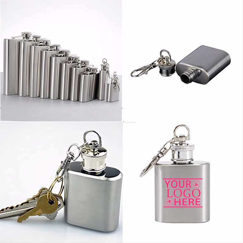 Mini 1oz flask with keychain