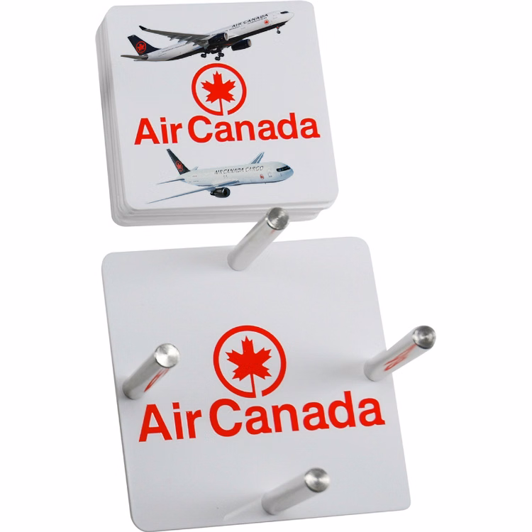 Acrylic Coaster Set of 6 Square Coasters (3 1/2"x3 1/2") and 1 Base (4 1/2"x4 1/2") Full Colour