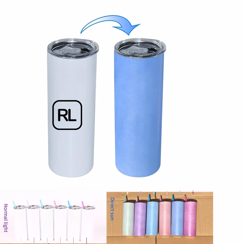 20 Oz Skinny Stainless Steel Uv Color Changing Tumbler
