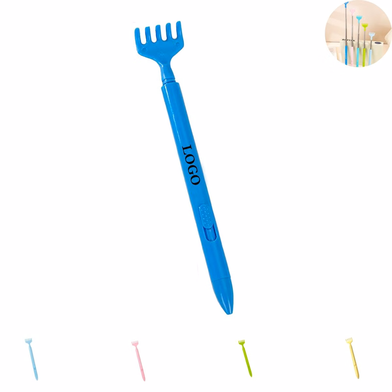 Ballpoint Pen with Extendable Back Scratcher