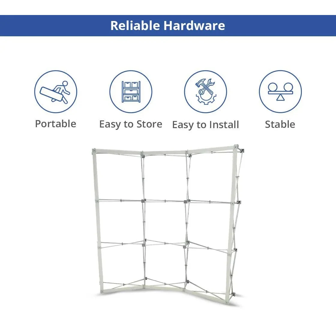 Fabric Pop Up Curved Display - Hardware only 1
