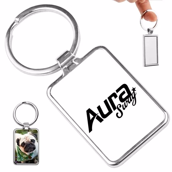 Custom Aluminum Rectangle Keychain with Sublimation Print — Corporate Giveaway