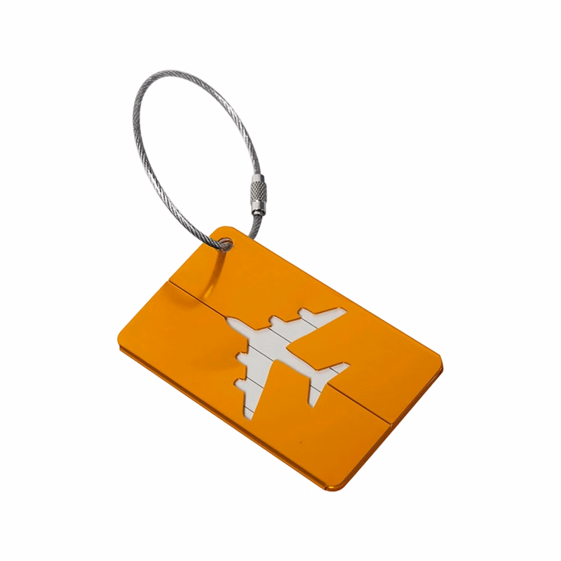 Aluminum Alloy Luggage Tag With Stainless Steel Loop And Name Card