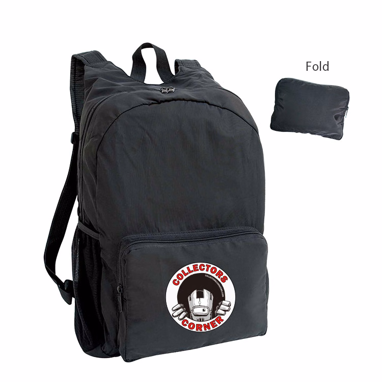230D Nylon Foldable Lightweight Backpack w/Zippered Front Pocket