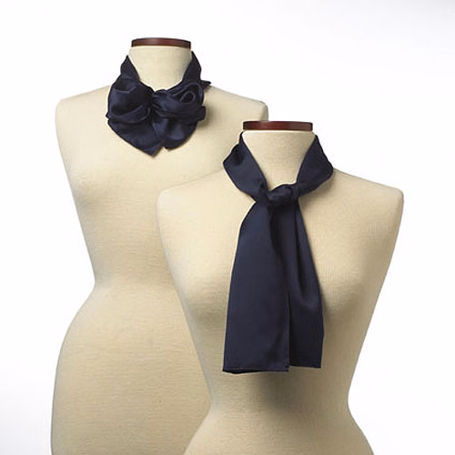 Navy Blue Silk Scarf - 8"x45"