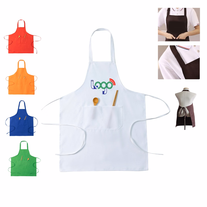 MOQ 20PCS Chef Apron Adjustable Tie Waistband Pockets