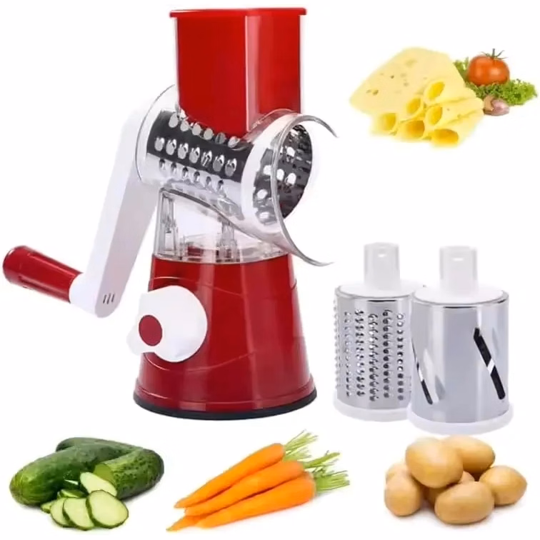 Manual Multifunction Vegetable Slicer W/ Drum Grater