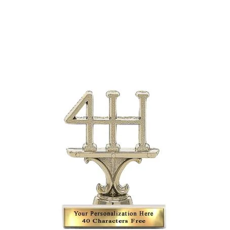 Trophy: 7", 2x3 white marble base, Unique Figure 1