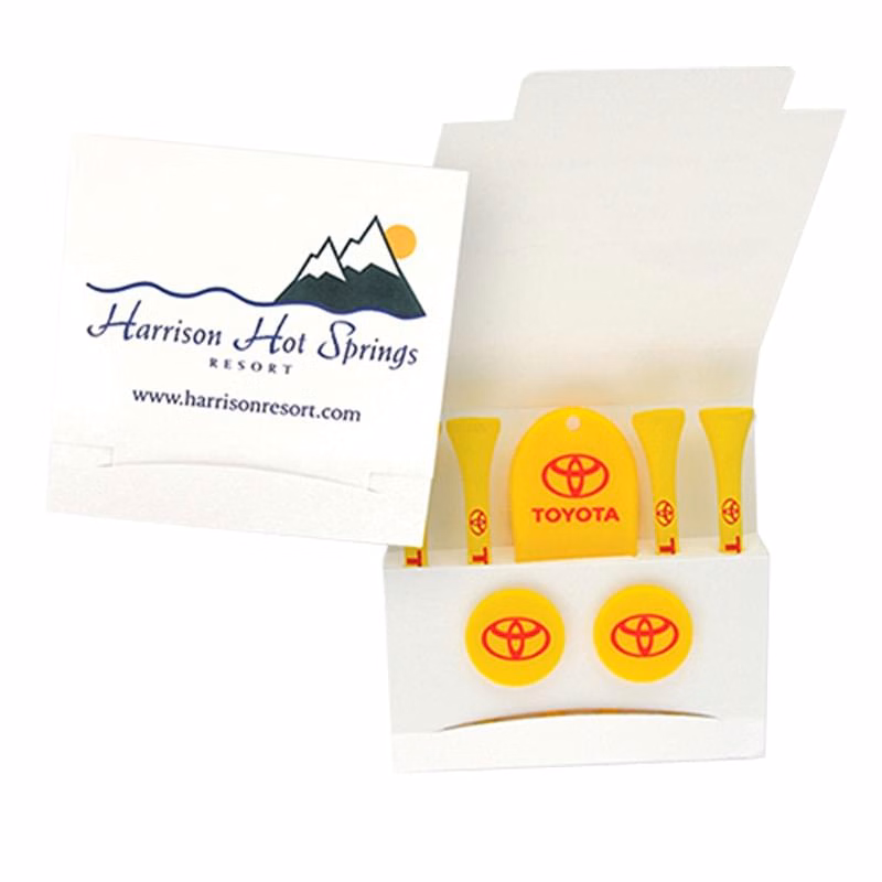 Matchbook Packet w/ 4 Tees, Divot Tool & 2 Ball Markers